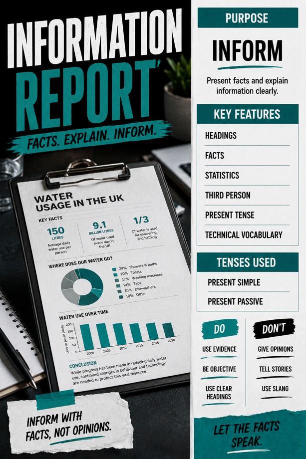 Information Report Revision Poster classroom poster