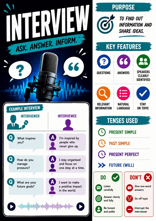 Interview Infographic Study Guide classroom poster