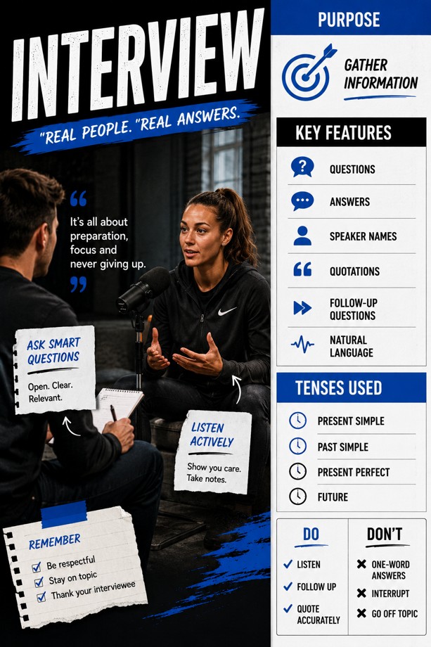 Interview Infographic: Real People, Real Answers classroom poster