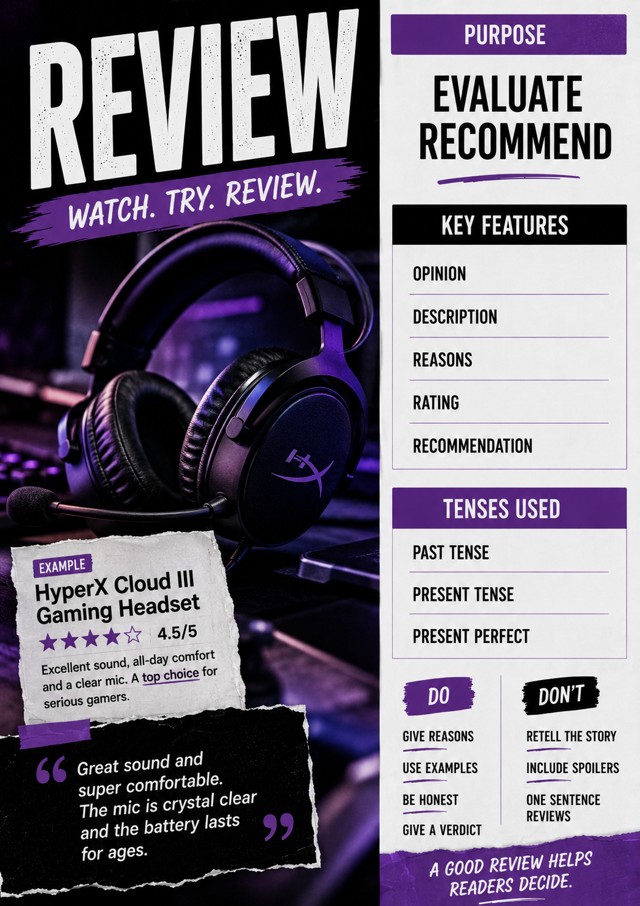 Review Guide: Headset Edition classroom poster